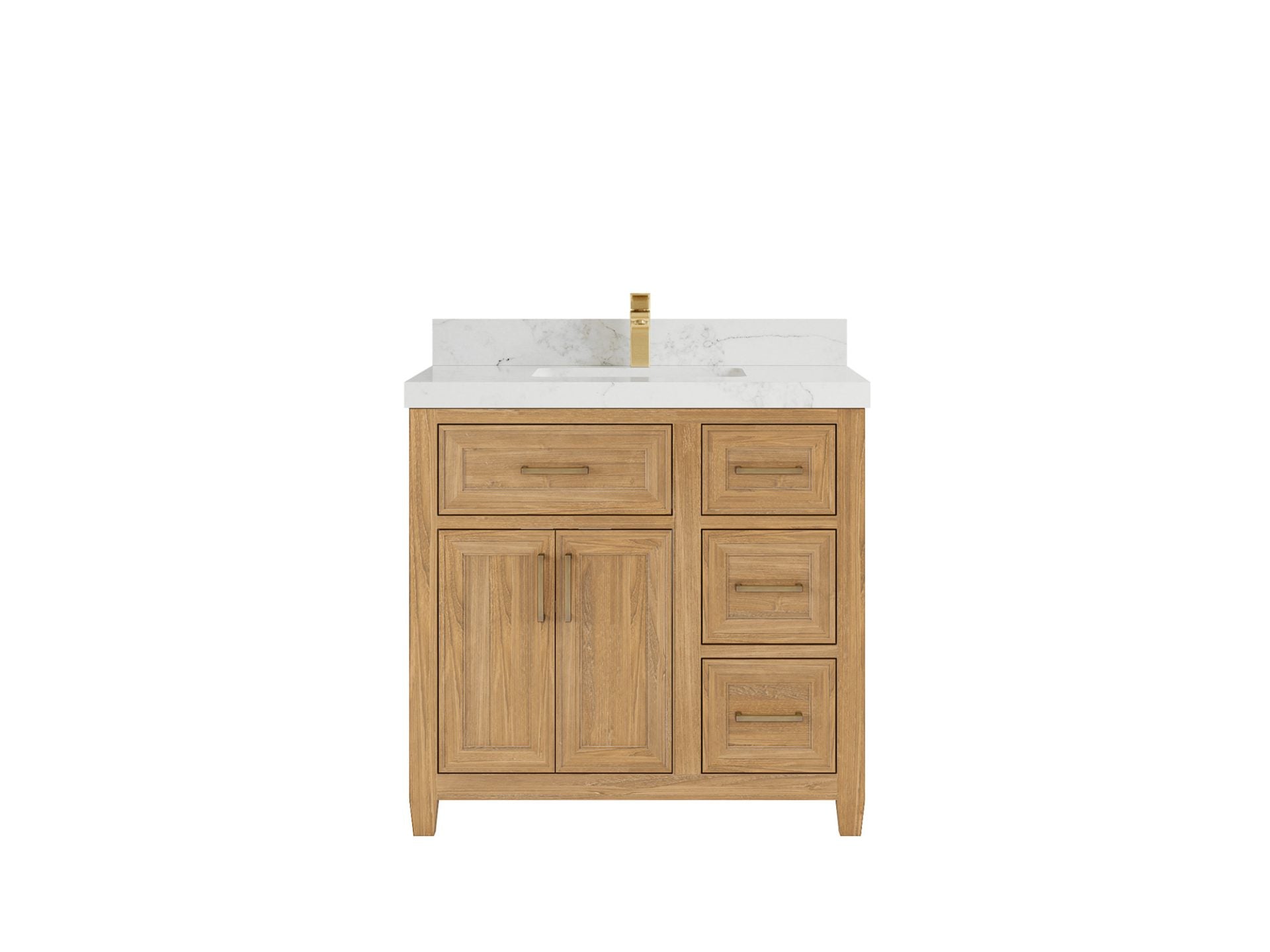 Santa Monica Teak Wood 36 in. W x 22 in. D Single Sink Bathroom Vanity
