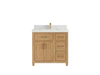 Santa Monica Teak Wood 36 in. W x 22 in. D Single Sink Bathroom Vanity