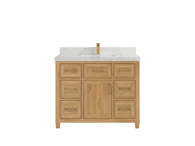 Santa Monica Teak Wood 42 in. W x 22 in. D Single Sink Bathroom Vanity