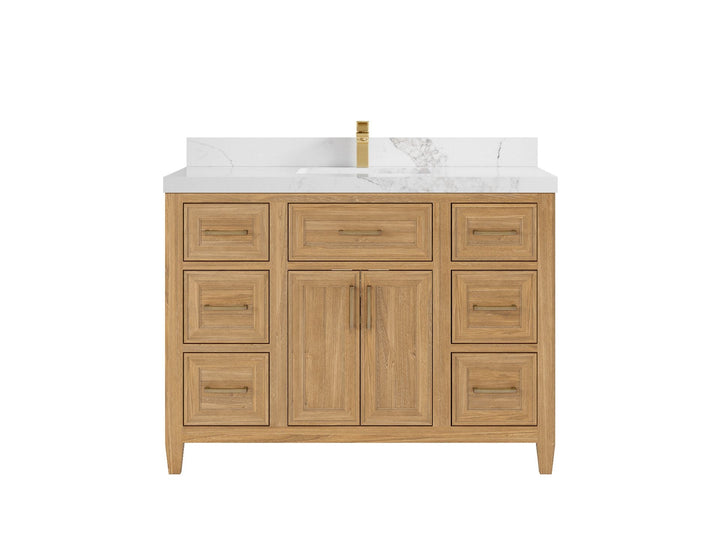 Santa Monica Teak Wood 48 in. W x 22 in. D Single Sink Bathroom Vanity - photo 14
