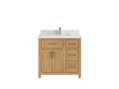 Santa Monica Teak Wood 36 in. W x 22 in. D Single Sink Bathroom Vanity