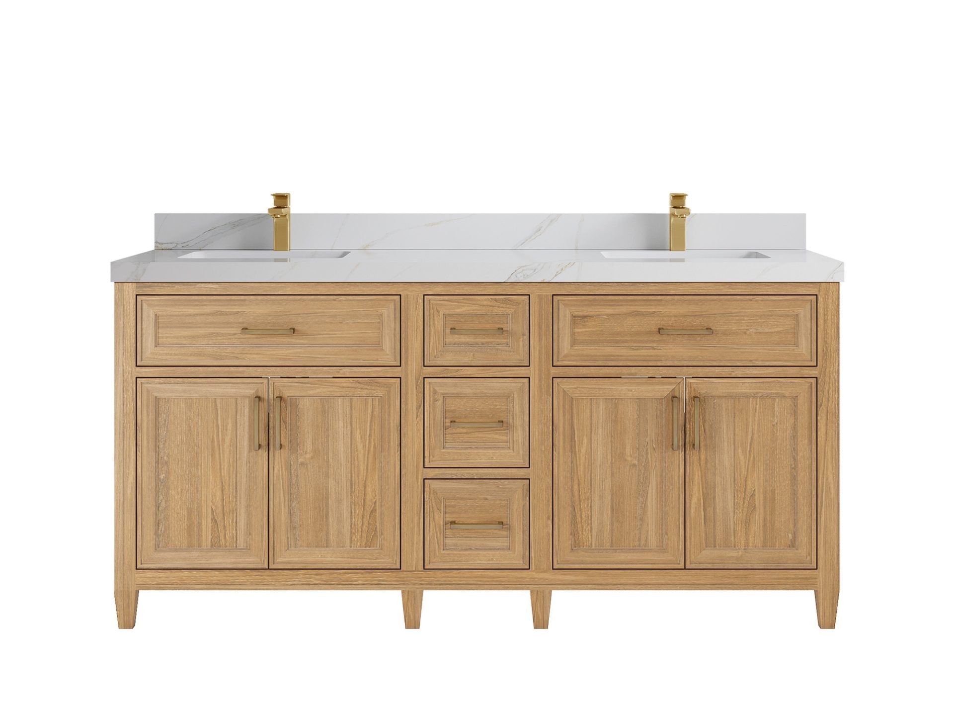 Santa Monica Teak Wood 72 in. W x 22 in. D Double Sink Bathroom Vanity