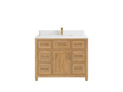 Santa Monica Teak Wood 42 in. W x 22 in. D Single Sink Bathroom Vanity