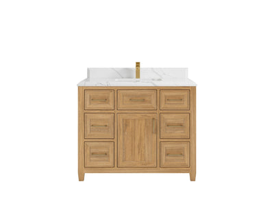 Santa Monica Teak Wood 42 in. W x 22 in. D Single Sink Bathroom Vanity