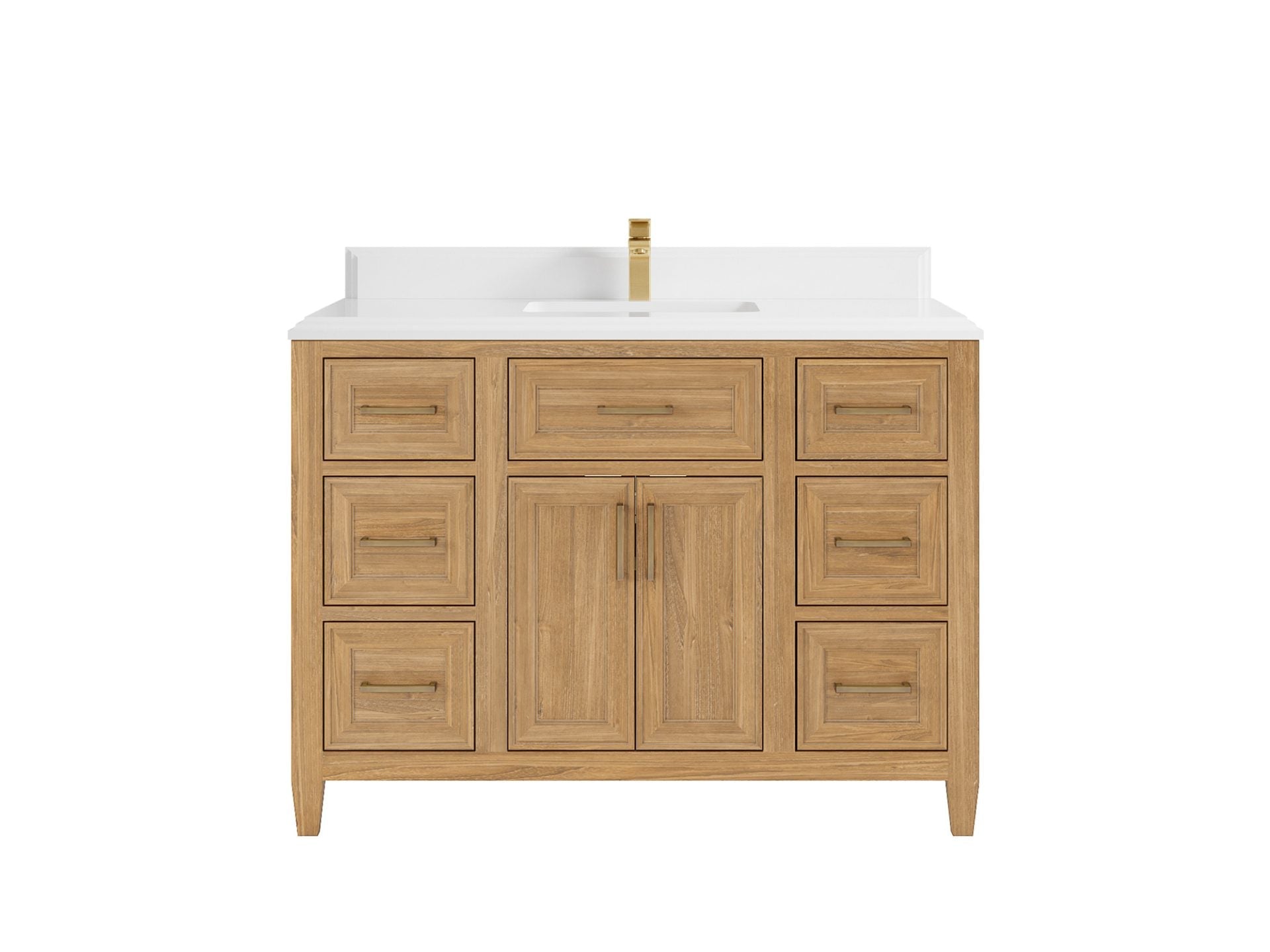 Santa Monica Teak Wood 48 in. W x 22 in. D Single Sink Bathroom Vanity