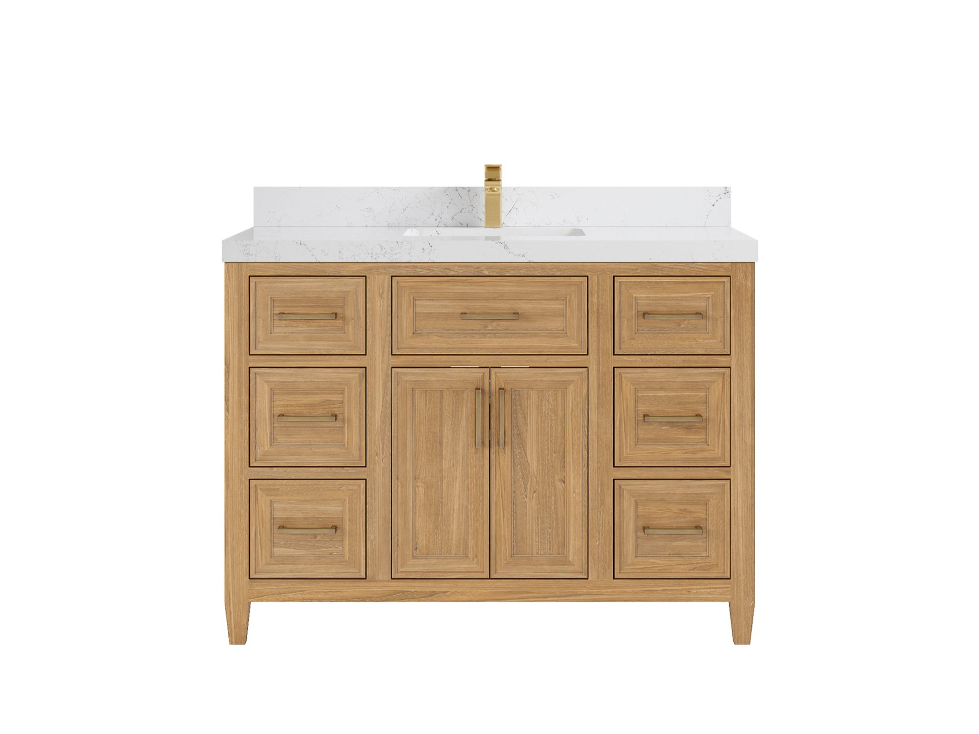 Santa Monica Teak Wood 48 in. W x 22 in. D Single Sink Bathroom Vanity