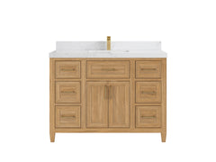 Santa Monica Teak Wood 48 in. W x 22 in. D Single Sink Bathroom Vanity - photo 21