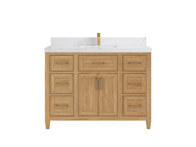 Santa Monica Teak Wood 48 in. W x 22 in. D Single Sink Bathroom Vanity