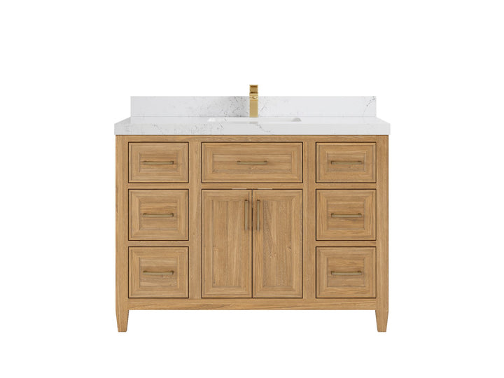 Santa Monica Teak Wood 48 in. W x 22 in. D Single Sink Bathroom Vanity - photo 21
