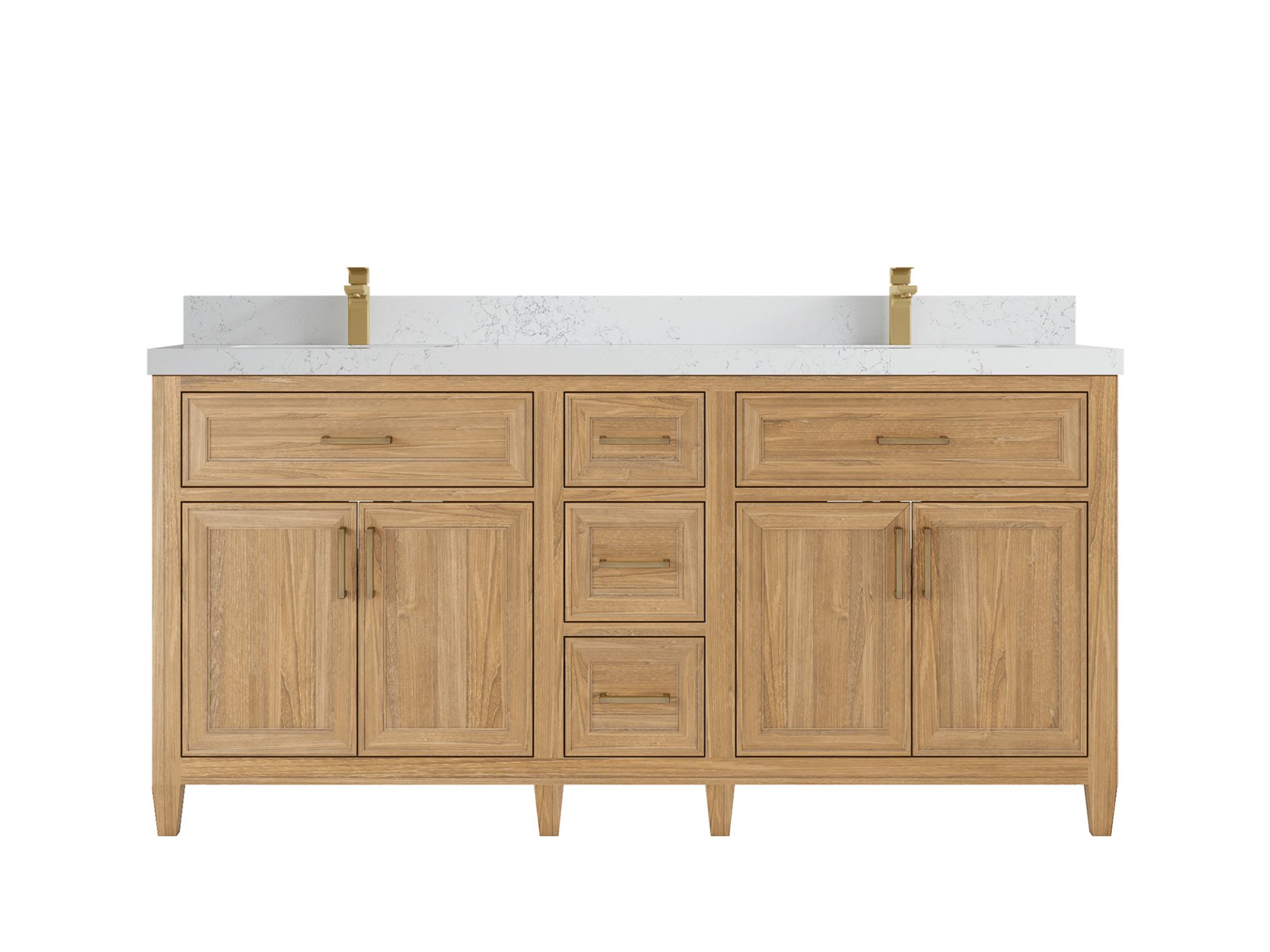 Santa Monica Teak Wood 72 in. W x 22 in. D Double Sink Bathroom Vanity