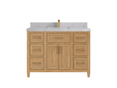 Santa Monica Teak Wood 48 in. W x 22 in. D Single Sink Bathroom Vanity - photo 22