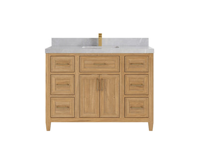 Santa Monica Teak Wood 48 in. W x 22 in. D Single Sink Bathroom Vanity
