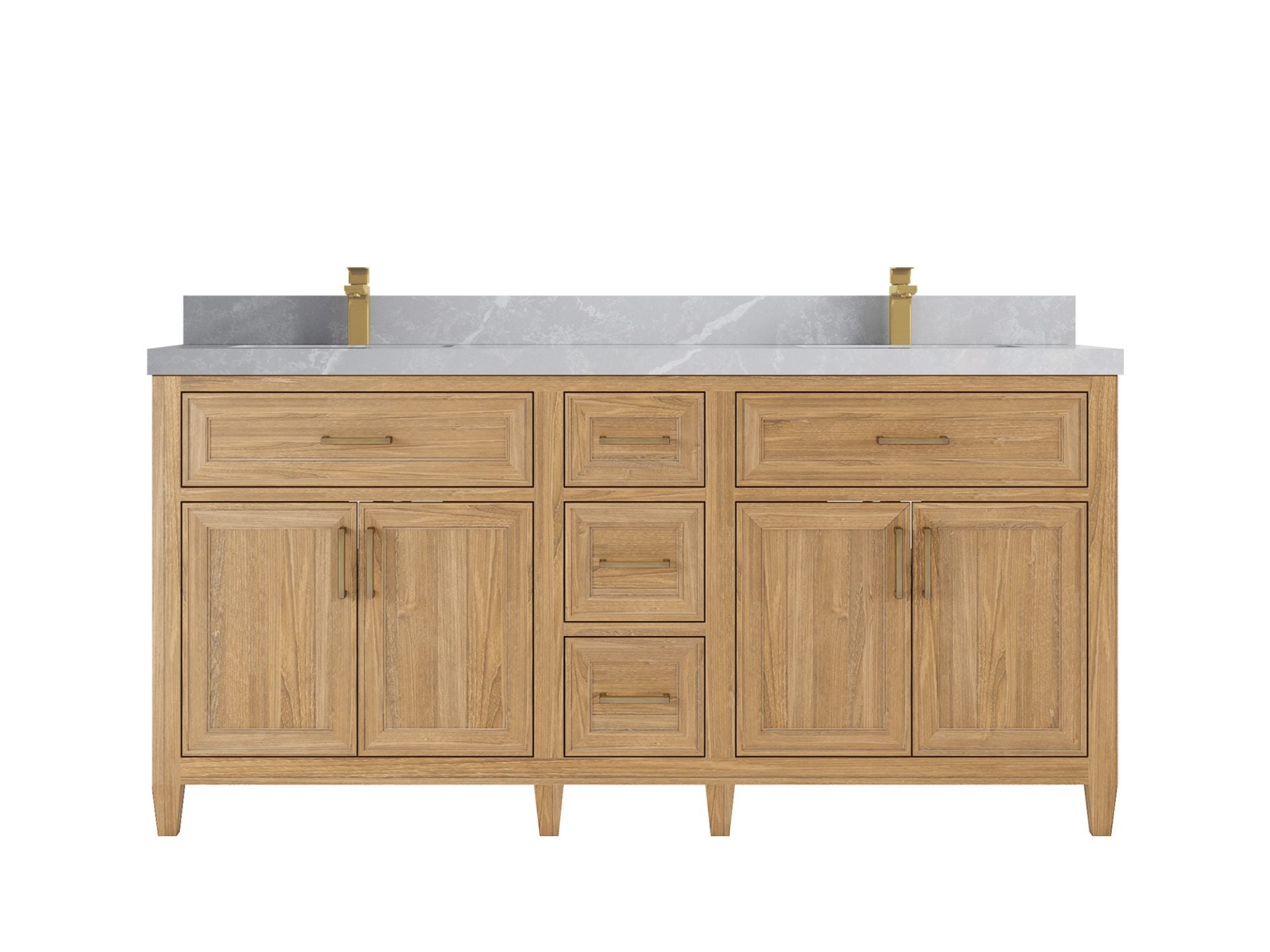Santa Monica Teak Wood 72 in. W x 22 in. D Double Sink Bathroom Vanity