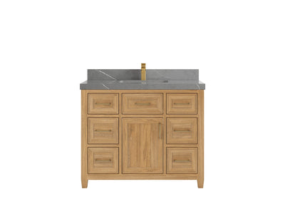 Santa Monica Teak Wood 42 in. W x 22 in. D Single Sink Bathroom Vanity