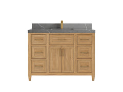Santa Monica Teak Wood 48 in. W x 22 in. D Single Sink Bathroom Vanity - photo 23