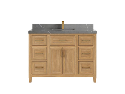 Santa Monica Teak Wood 48 in. W x 22 in. D Single Sink Bathroom Vanity