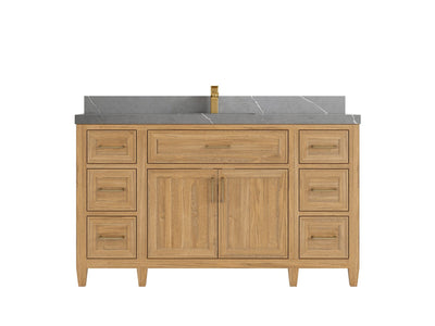Santa Monica Teak Wood 60 in. W x 22 in. D Single Sink Bathroom Vanity