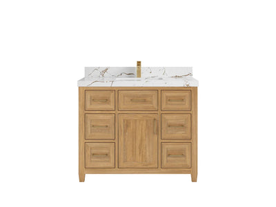 Santa Monica Teak Wood 42 in. W x 22 in. D Single Sink Bathroom Vanity