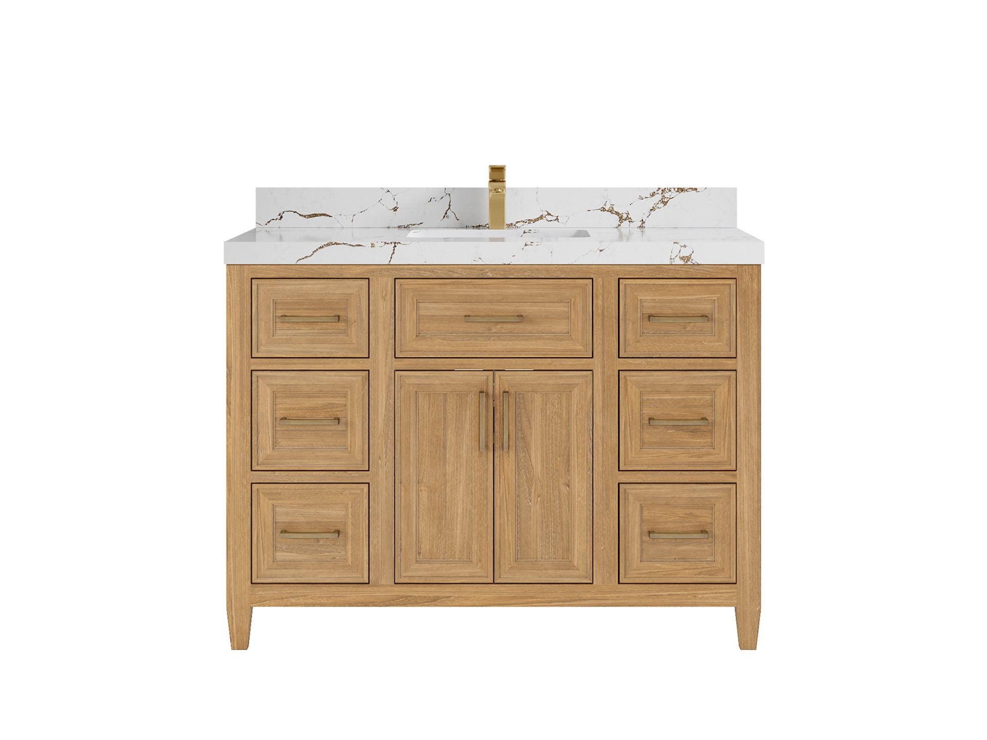 Santa Monica Teak Wood 48 in. W x 22 in. D Single Sink Bathroom Vanity
