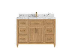 Santa Monica Teak Wood 48 in. W x 22 in. D Single Sink Bathroom Vanity - photo 11