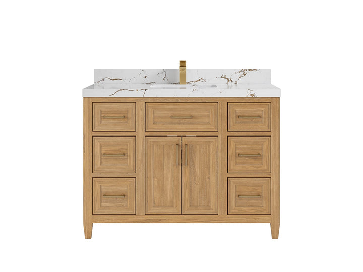 Santa Monica Teak Wood 48 in. W x 22 in. D Single Sink Bathroom Vanity - photo 11