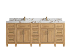 Santa Monica Teak Wood 84 in. W x 22 in. D Double Sink Bathroom Vanity - photo 10
