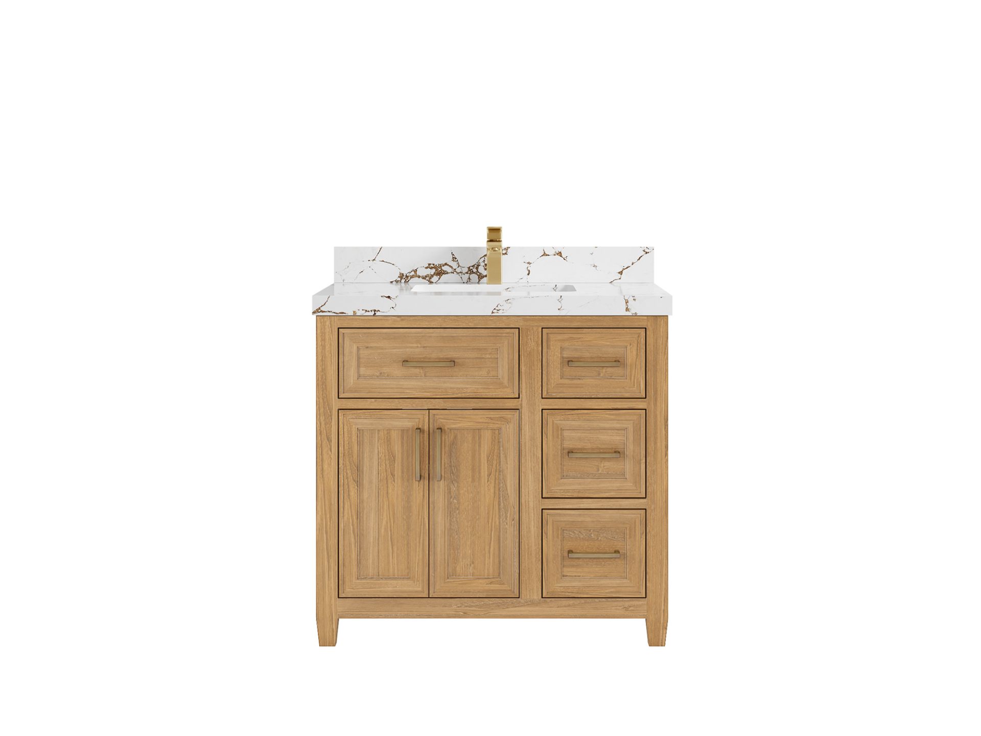 Santa Monica Teak Wood 36 in. W x 22 in. D Single Sink Bathroom Vanity