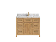 Santa Monica Teak Wood 42 in. W x 22 in. D Single Sink Bathroom Vanity - photo 11