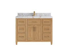 Santa Monica Teak Wood 48 in. W x 22 in. D Single Sink Bathroom Vanity - photo 12