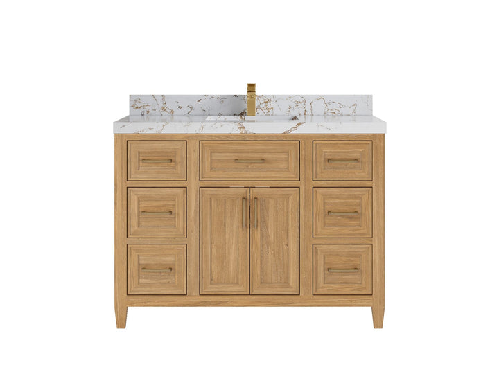 Santa Monica Teak Wood 48 in. W x 22 in. D Single Sink Bathroom Vanity - photo 12