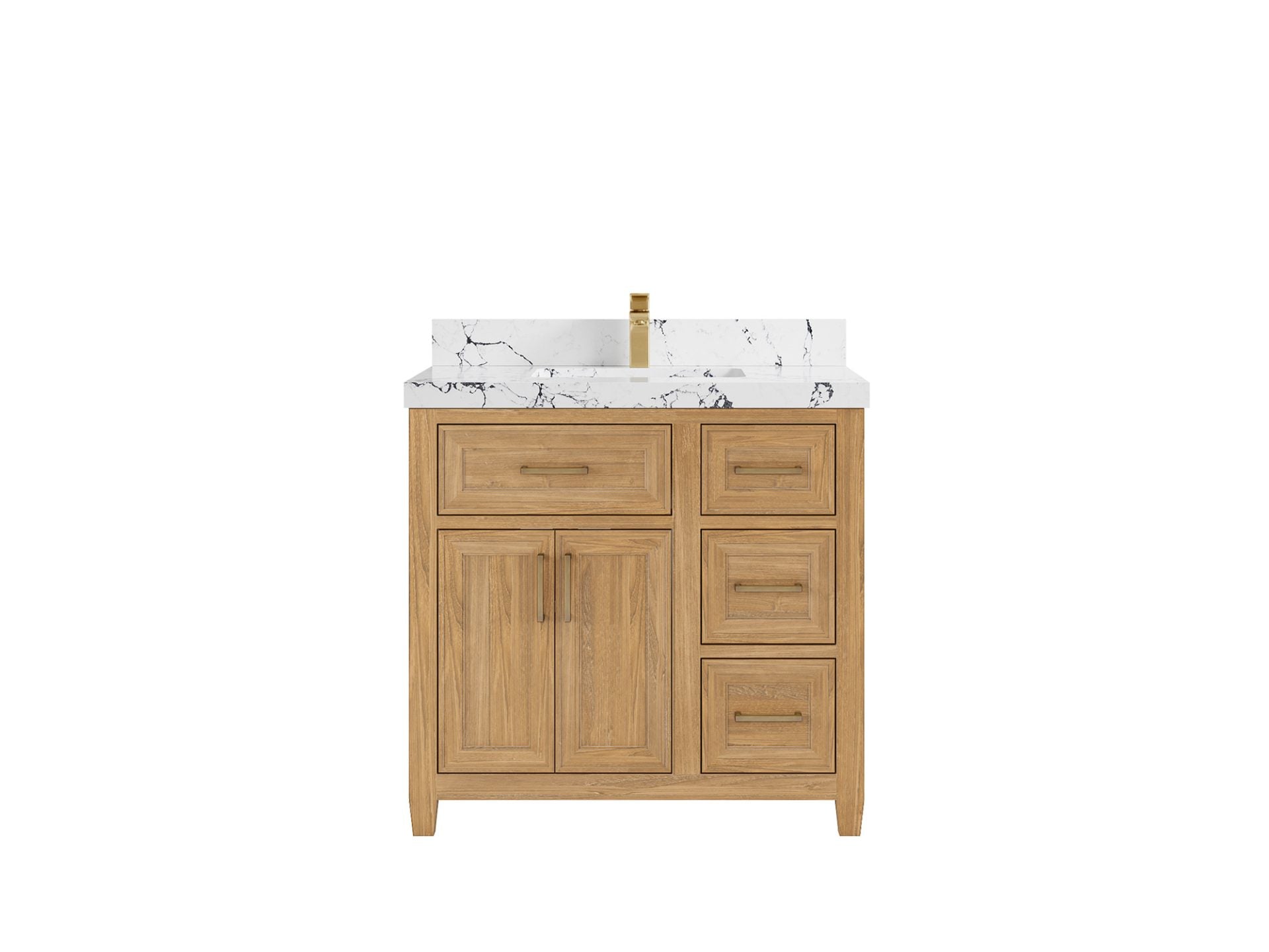 Santa Monica Teak Wood 36 in. W x 22 in. D Single Sink Bathroom Vanity