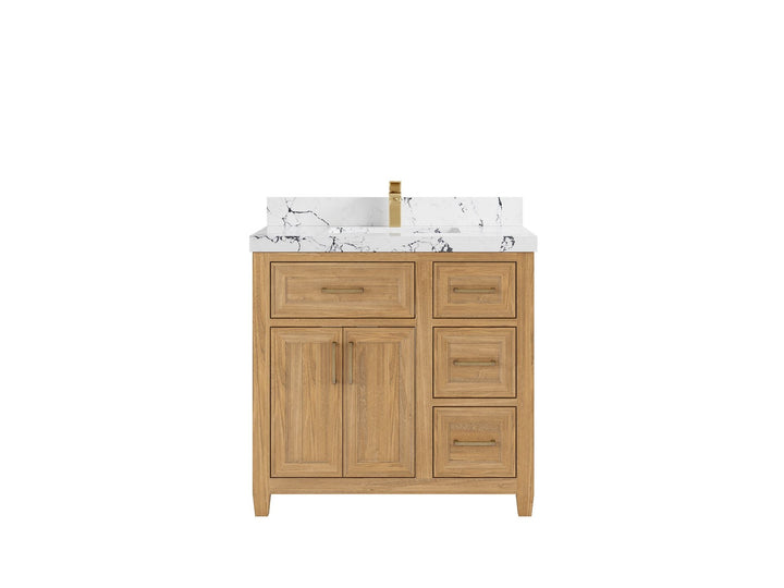 Santa Monica Teak Wood 36 in. W x 22 in. D Single Sink Bathroom Vanity - photo 11