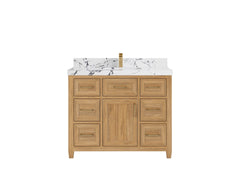 Santa Monica Teak Wood 42 in. W x 22 in. D Single Sink Bathroom Vanity - photo 12