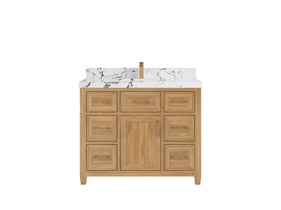 Santa Monica Teak Wood 42 in. W x 22 in. D Single Sink Bathroom Vanity