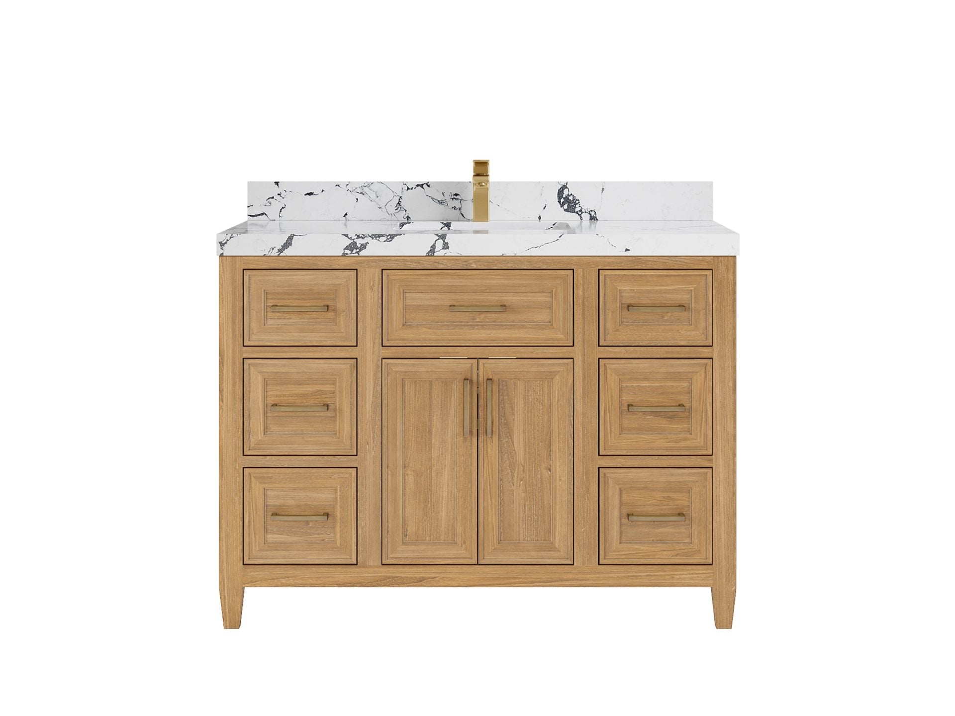 Santa Monica Teak Wood 48 in. W x 22 in. D Single Sink Bathroom Vanity