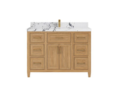 Santa Monica Teak Wood 48 in. W x 22 in. D Single Sink Bathroom Vanity - photo 13