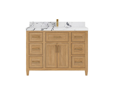Santa Monica Teak Wood 48 in. W x 22 in. D Single Sink Bathroom Vanity