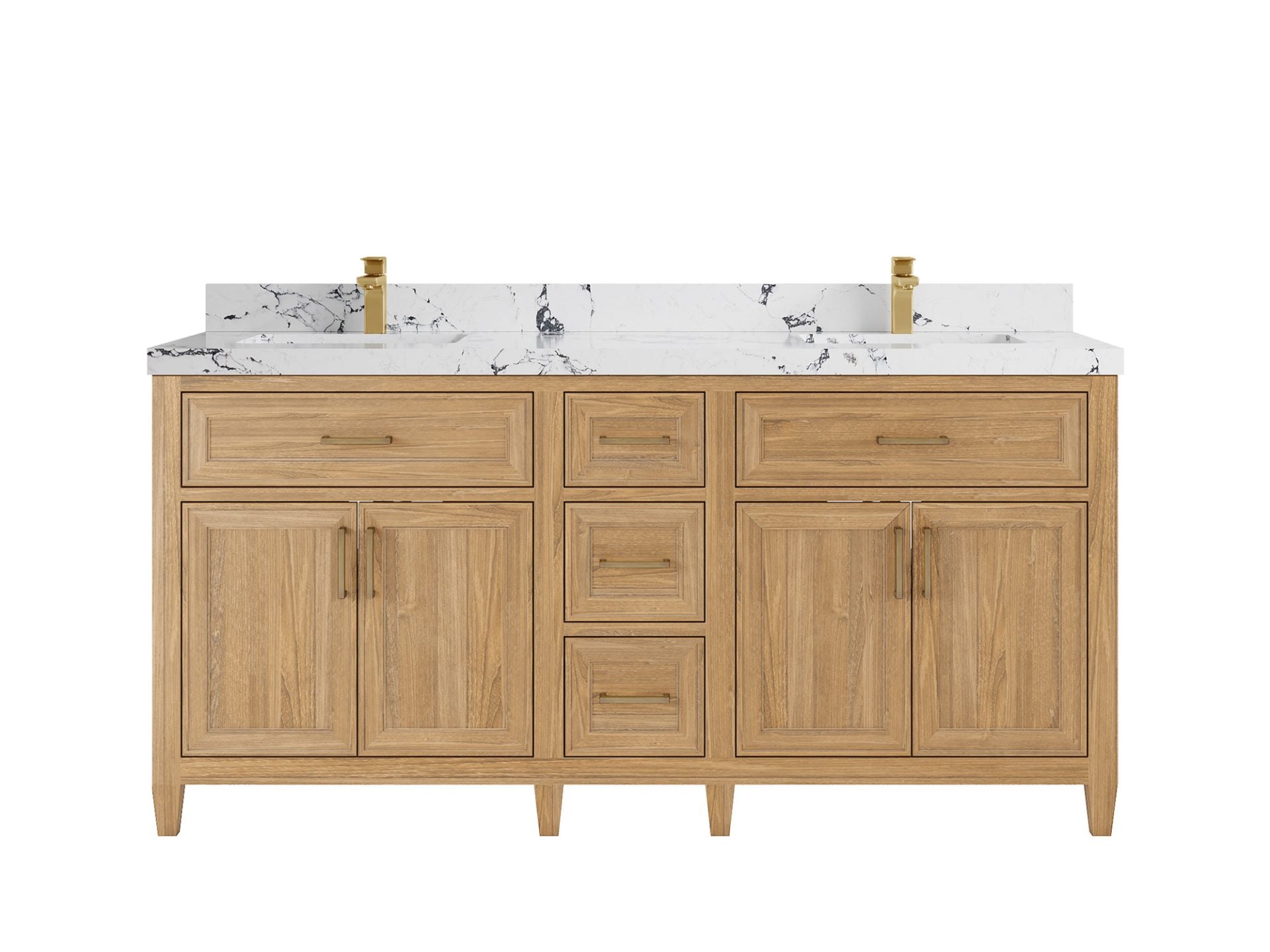Santa Monica Teak Wood 72 in. W x 22 in. D Double Sink Bathroom Vanity