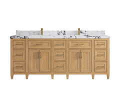 Santa Monica Teak Wood 84 in. W x 22 in. D Double Sink Bathroom Vanity - photo 12