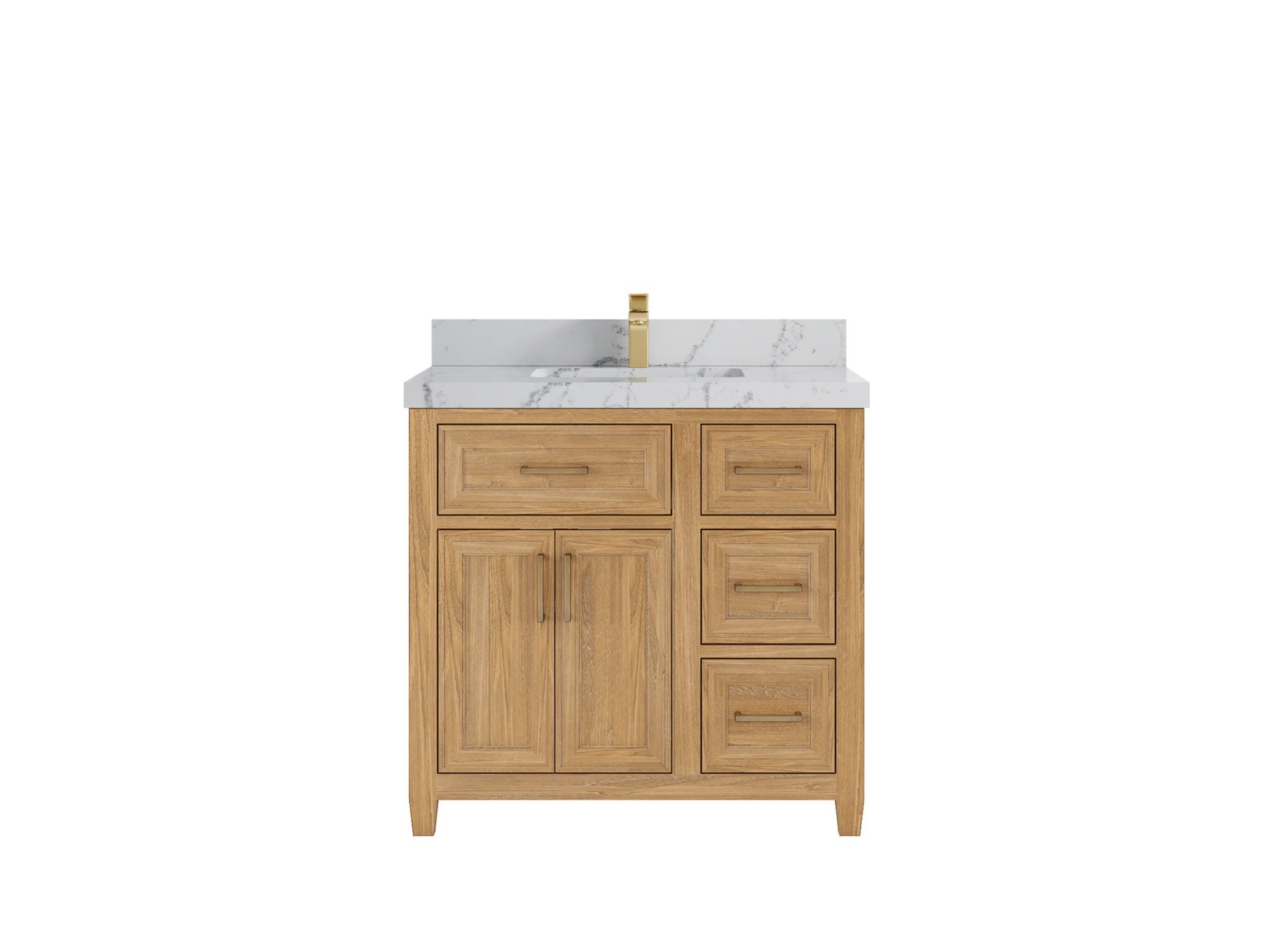 Santa Monica Teak Wood 36 in. W x 22 in. D Single Sink Bathroom Vanity