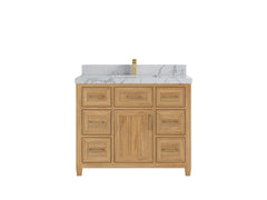Santa Monica Teak Wood 42 in. W x 22 in. D Single Sink Bathroom Vanity - photo 16