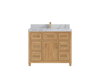 Santa Monica Teak Wood 42 in. W x 22 in. D Single Sink Bathroom Vanity
