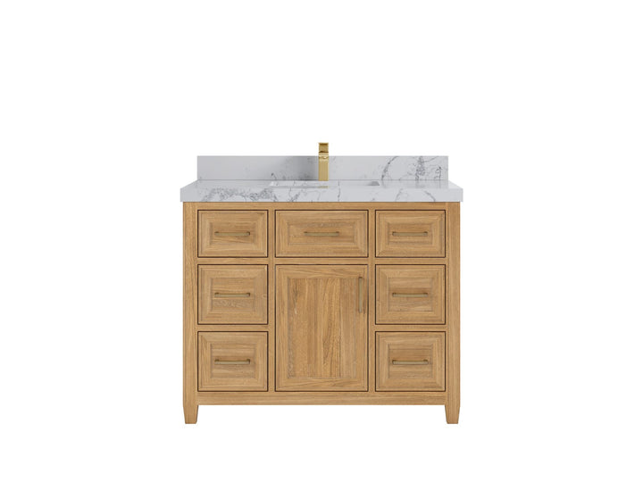 Santa Monica Teak Wood 42 in. W x 22 in. D Single Sink Bathroom Vanity - photo 16