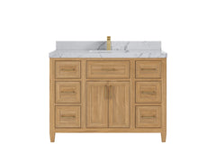 Santa Monica Teak Wood 48 in. W x 22 in. D Single Sink Bathroom Vanity - photo 15