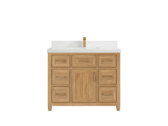 Santa Monica Teak Wood 42 in. W x 22 in. D Single Sink Bathroom Vanity - photo 25