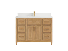 Santa Monica Teak Wood 48 in. W x 22 in. D Single Sink Bathroom Vanity - photo 25