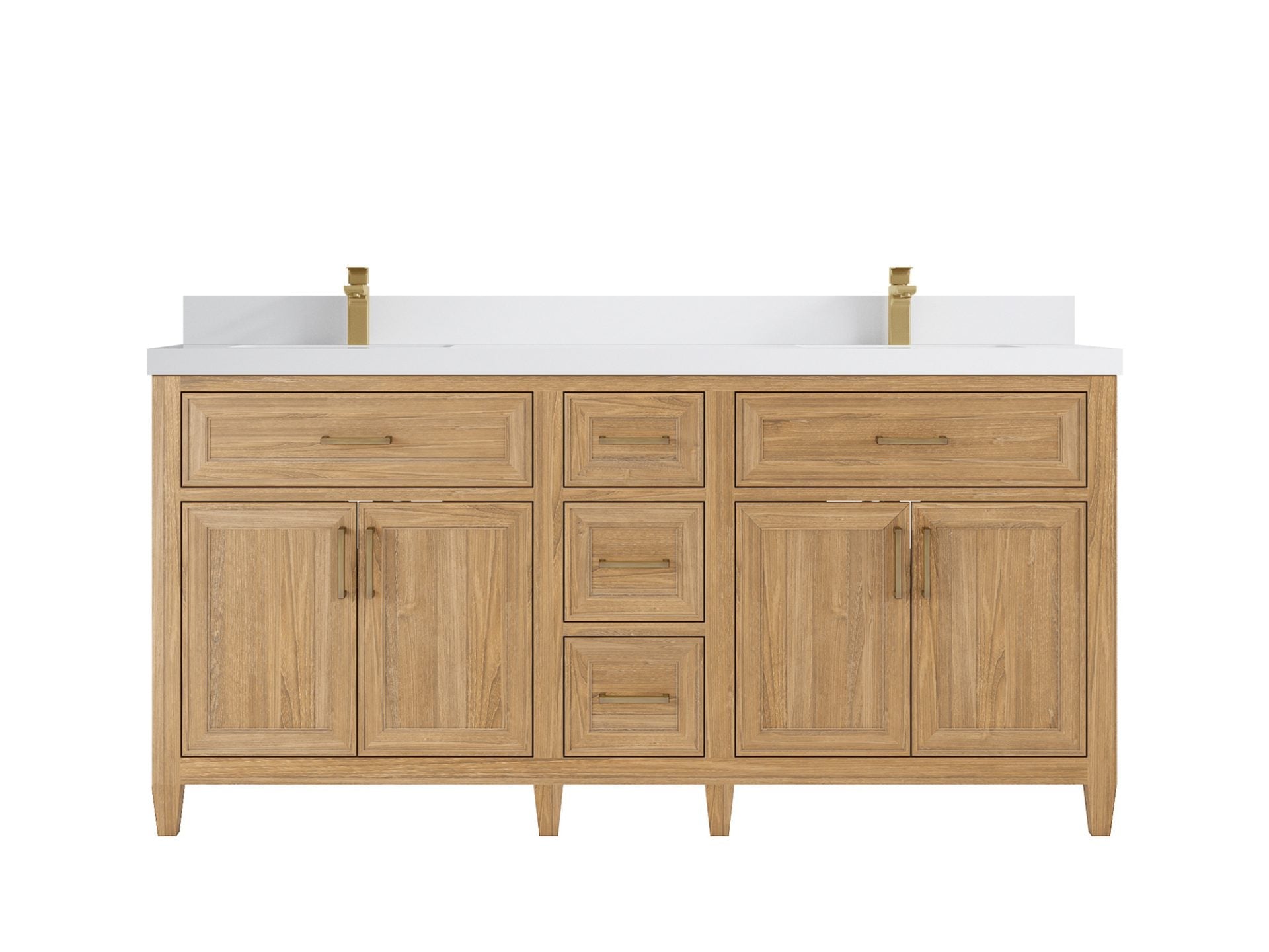 Santa Monica Teak Wood 72 in. W x 22 in. D Double Sink Bathroom Vanity