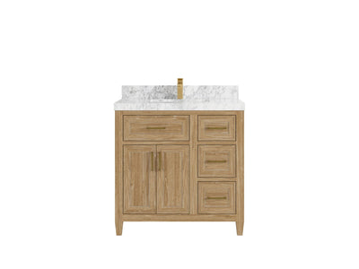 Santa Monica Teak Wood 36 in. W x 22 in. D Single Sink Bathroom Vanity