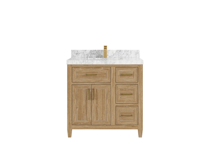 Santa Monica Teak Wood 36 in. W x 22 in. D Single Sink Bathroom Vanity - photo 14