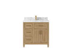 Santa Monica Teak Wood 36 in. W x 22 in. D Center Sink Bathroom Vanity - photo 14